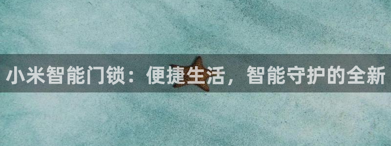 金年会体育娱乐：小米智能门锁：便捷生活，智能守护的全新