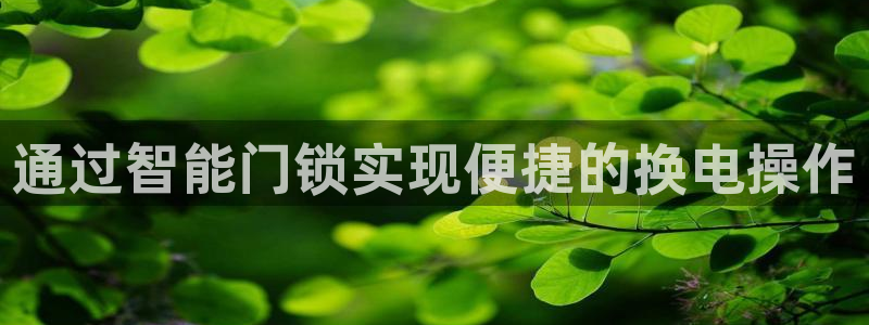 金年会ios下载：通过智能门锁实现便捷的换电操作
