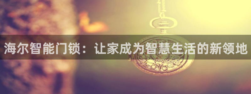 金年会金字招牌诚信至上：海尔智能门锁：让家成为智慧生活的新领