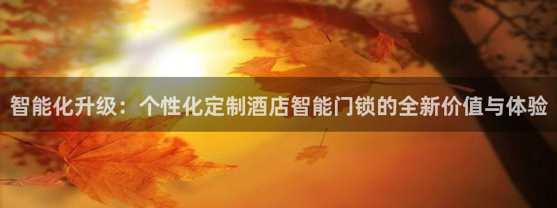 金年会最新下载：智能化升级：个性化定制酒店智能门锁的全新价值