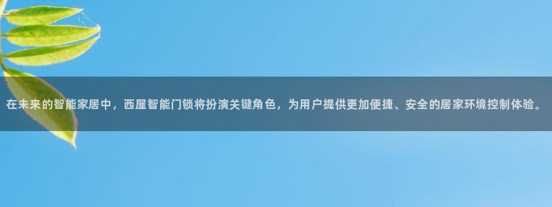 金年会官方在线登录：在未来的智能家居中，西屋智能门锁将扮演关