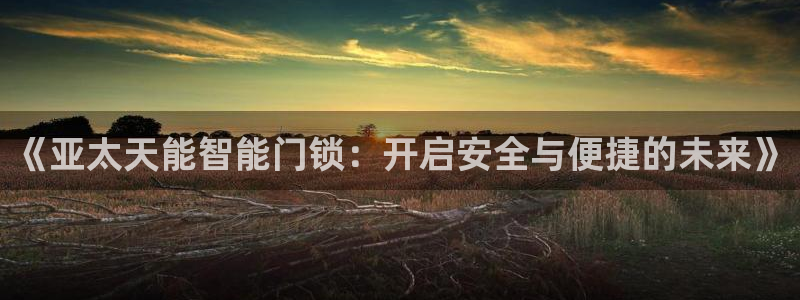 金年会手机官网：《亚太天能智能门锁：开启安全与便捷的未来》