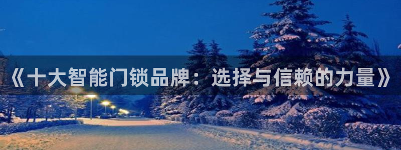 金年会国际：《十大智能门锁品牌：选择与信赖的力量》