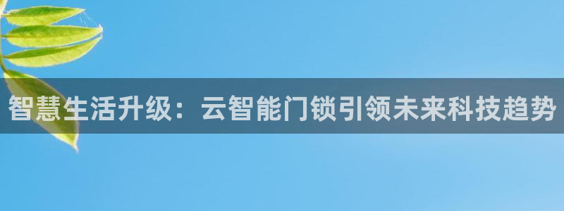 金年会体育在线入口：智慧生活升级：云智能门锁引领未来科技趋势
