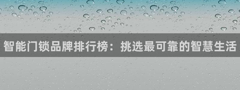 金年会娱乐app：智能门锁品牌排行榜：挑选最可靠的智慧生活