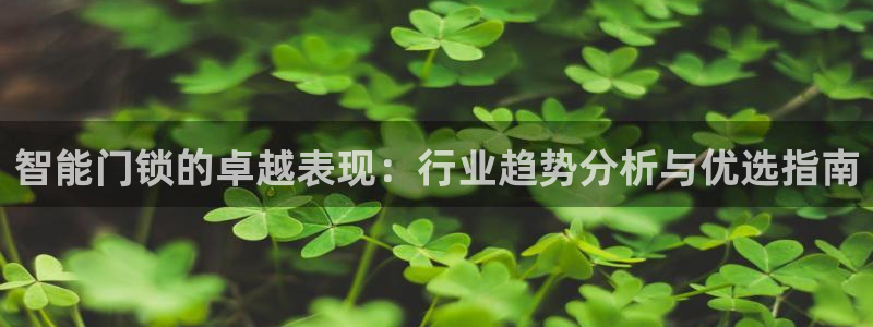 金年会电子游戏app：智能门锁的卓越表现：行业趋势分析与优选